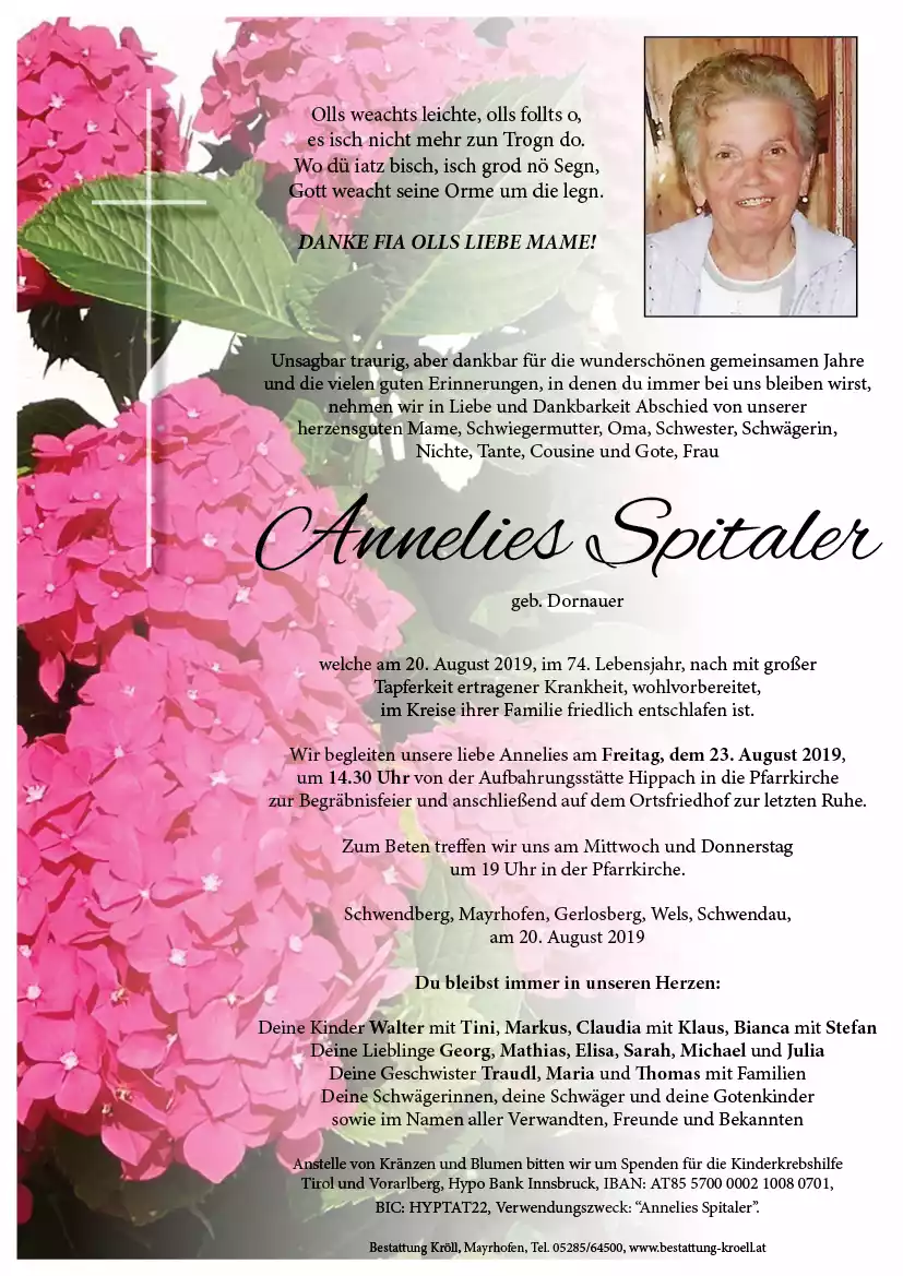 Parte von Annelies Spitaler